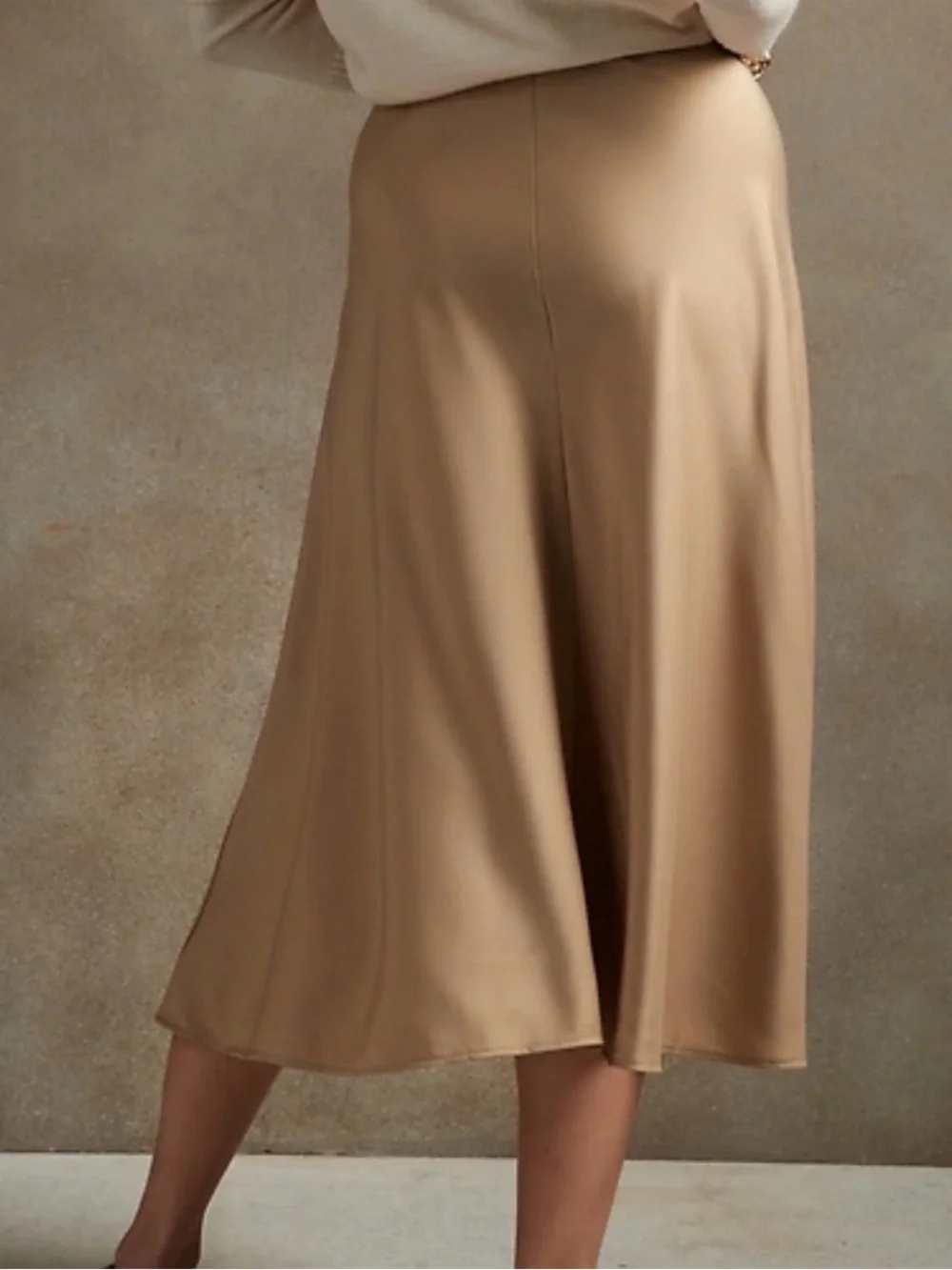 Banana Republic Tan Bias Midi Skirt - Picture 2 of 5